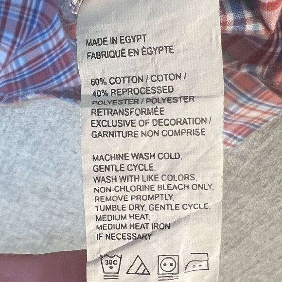 IZOD Men’s Dress Shirt LG Multi color checked Blue, White, Red, Plaid Dress Work - Picture 3 of 8